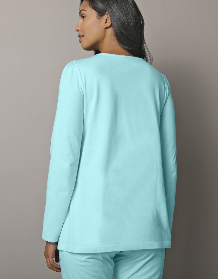 Tee-shirt base imprimée bucolique - manches longues (aqua)