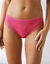 Culotte forme midi coton uni stretch et dentelle - lot de 3 (prune + fuchsia + ivoire)