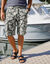 Bermuda toile imprimé camouflage (kaki clair)