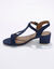 Sandales brides à talons en cuir certifié LWG (marine)
