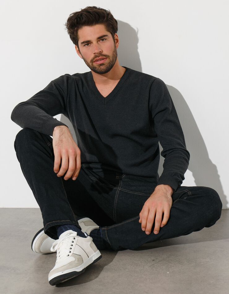 Pull col V 80% laine (anthracite) Pull col V 80% laine (anthracite)