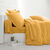 Linge de lit uni coton (curry)
