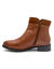 Boots zipp&eacute;es en cuir largeur confort (caramel)