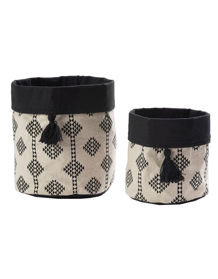Cache-pot panier de rangement - lot de 2 (blanc / noir)