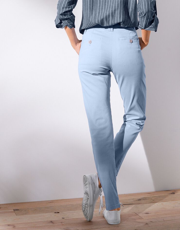 Pantalon chino stretch (bleu grisé)