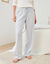 Pantalon de pyjama tissé teint rayures (écru / bleu)