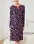 Chemise de nuit courte imprim&eacute; fleuri &ndash; lot de 2 (marine + rouge)