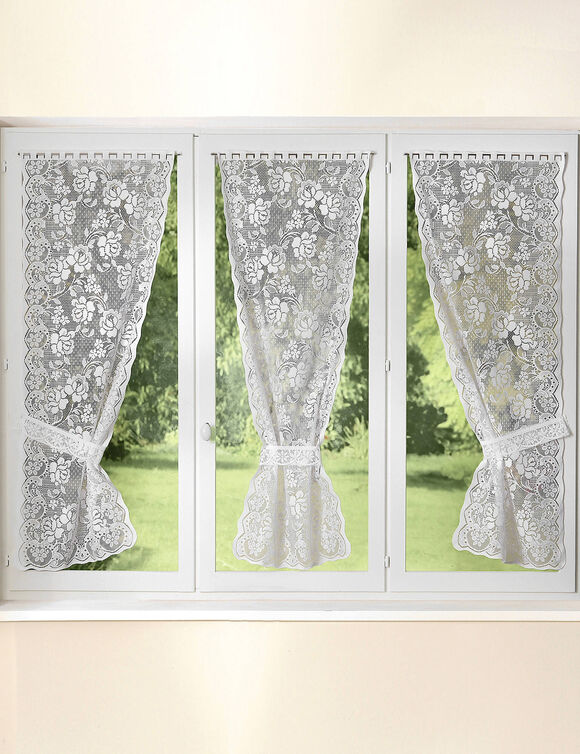 Rideau guipure - triptyque (blanc)