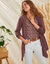 Gilet à pans manches longues, maille fluide (taupe)