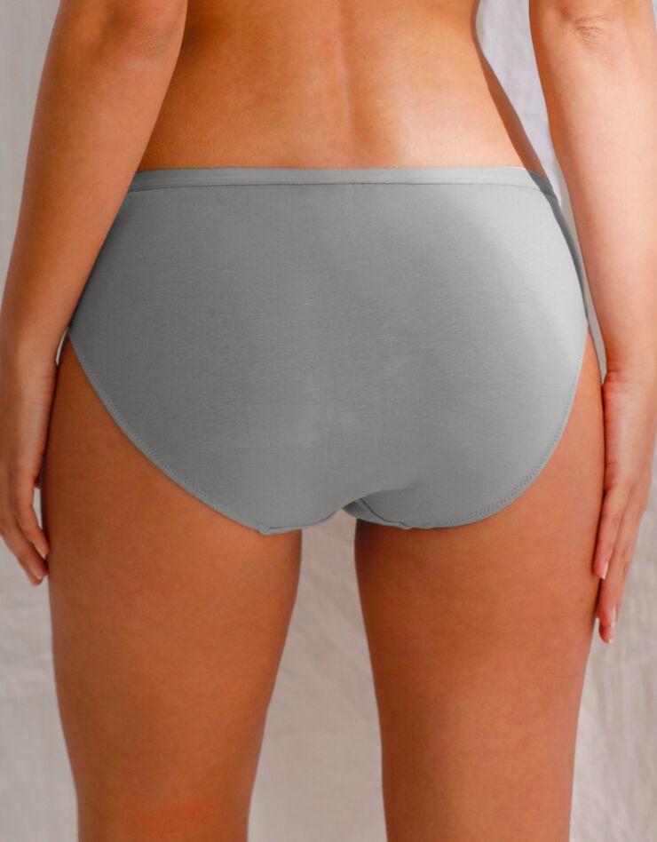 Culotte forme midi coton et dentelle - lot de 2 (gris) Culotte forme midi coton et dentelle - lot de 2 (gris)