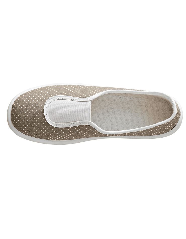 Ballerine d'intérieur élastiquée imprimée pois (gris) Ballerine d'intérieur élastiquée imprimée pois (gris)