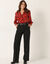 Pantalon large, fluide (noir)