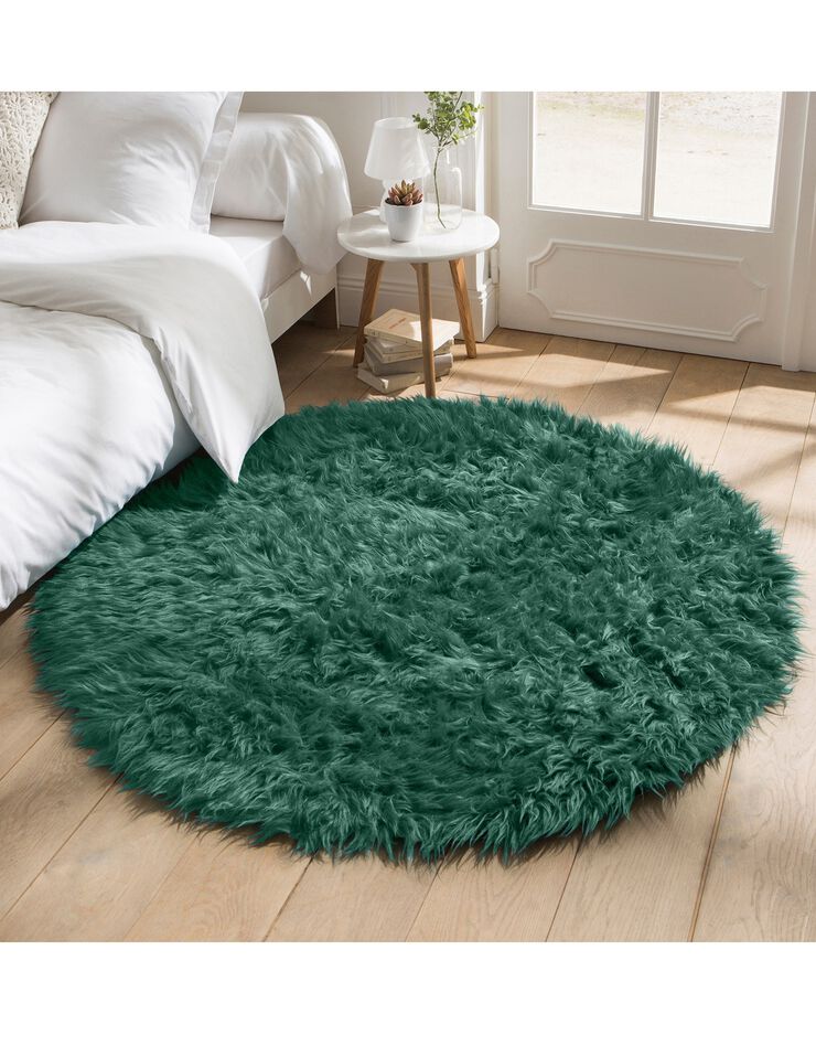 Tapis rond poils longs (vert sapin) Tapis rond poils longs (vert sapin)