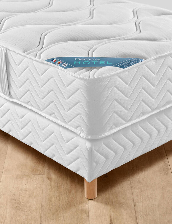 Matelas mousse Gamme H&ocirc;tel, confort ferme H18 cm (blanc)