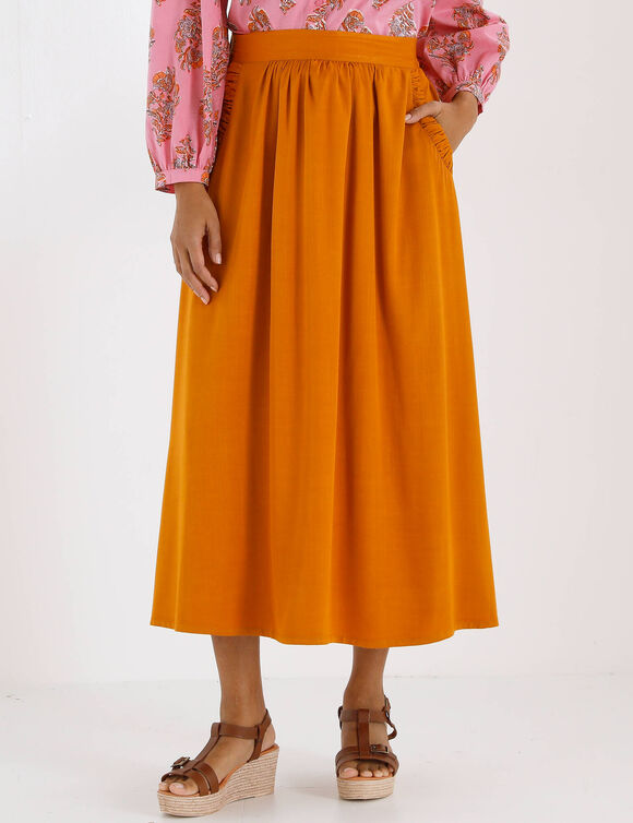 Jupe longue unie  (caramel)