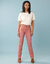 Pantalon droit &agrave; d&eacute;coupes, Sp&eacute;cial Petites (bois de rose)