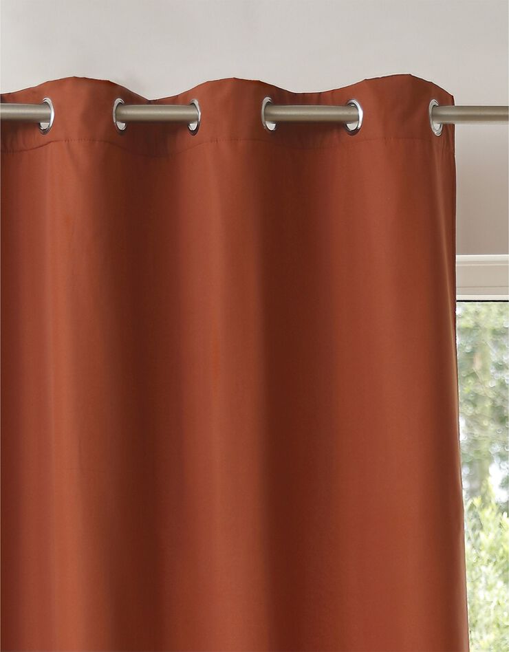 Rideau isolant uni envers polaire finition oeillets (terracotta) Rideau isolant uni envers polaire finition oeillets (terracotta)