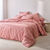 Linge de lit Lou imprim&eacute; carreaux - en coton (bois de rose)