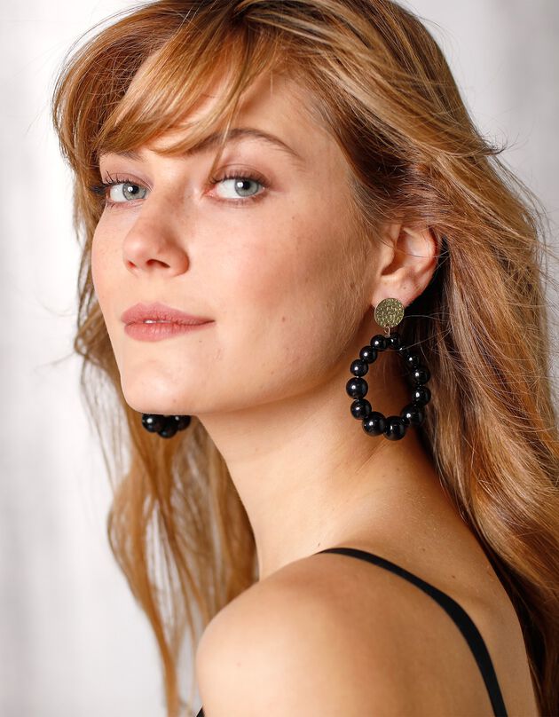 Boucles d'oreilles perles Indian Summer (noir)