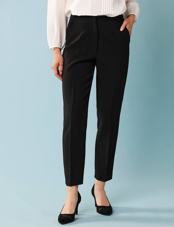 Pantalon cigarette uni, Sp&eacute;cial Petites (noir)