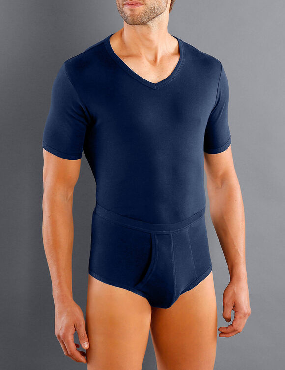 T-shirt sous-v&ecirc;tement homme col V - lot de 3 (marine)