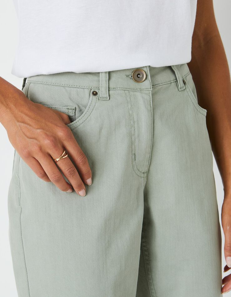 Jean stretch coupe mom couleur, spécial petites (kaki clair) Jean stretch coupe mom couleur, spécial petites (kaki clair)
