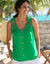 Débardeur boutonné macramé (vert)