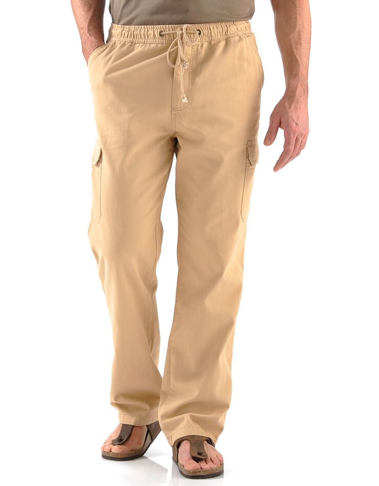 Pantalon cargo multipoches (beige)