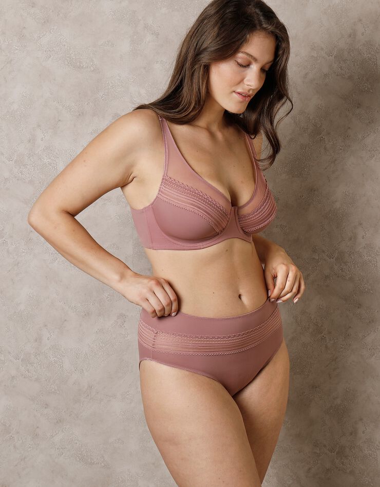 Culotte haute microfibre effet seconde peau Albury - lot de 2 (bois de rose)