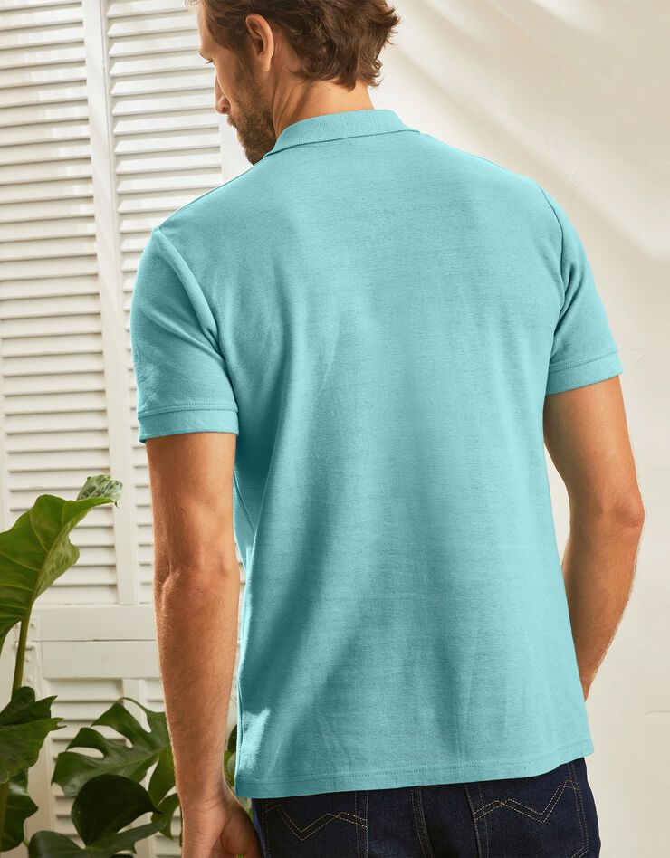 Polo uni maille piquée manches courtes (vert d'eau) Polo uni maille piquée manches courtes (vert d'eau)