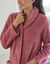Robe de chambre maille polaire col ch&acirc;le - longueur 120 cm (rose)