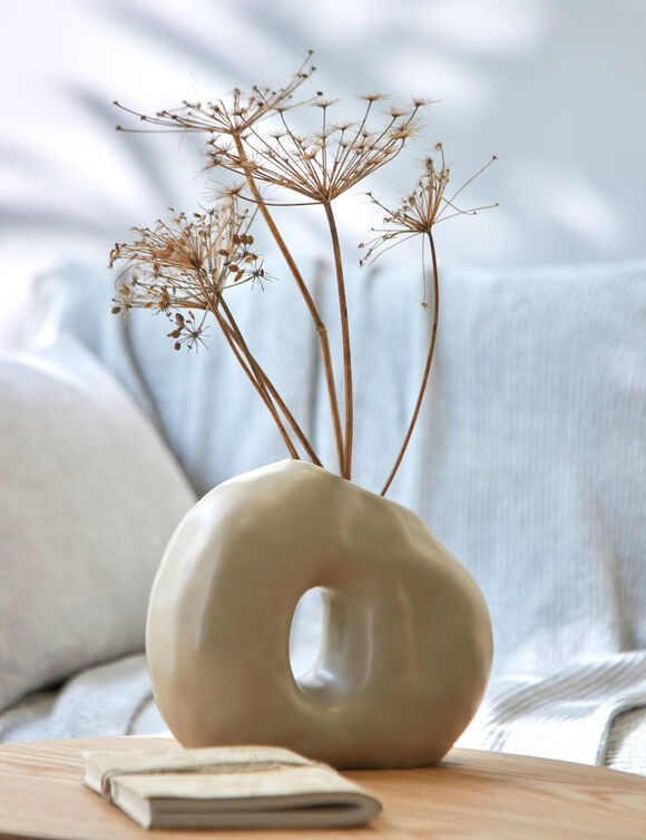 Vase forme organique - haut. 18 cm (grège)