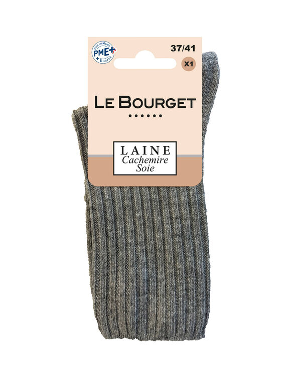Chaussettes modal avec cachemire et soie (gris chin&eacute;)