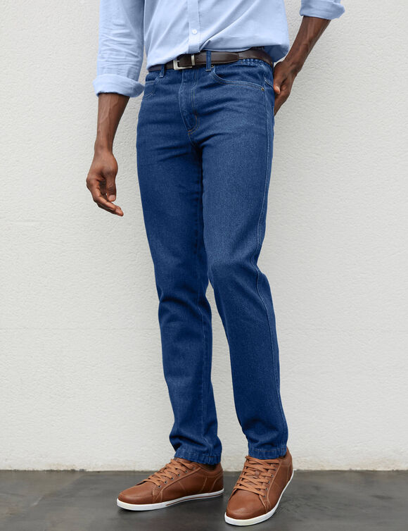 Jean droit ceinture élastiquée côtés - L32 (stone)