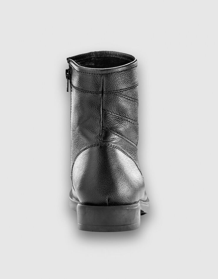 Botillons zippés cuir fourrés laine - jusqu'au 46 (noir) Botillons zippés cuir fourrés laine - jusqu'au 46 (noir)