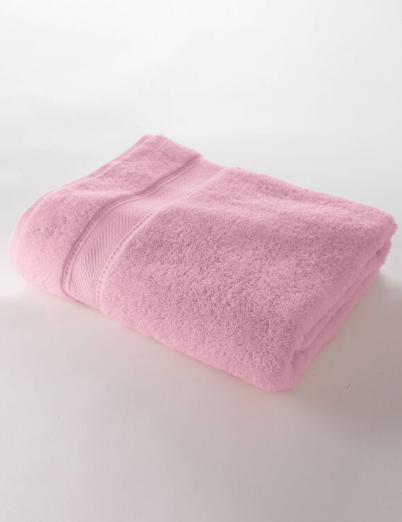 Collection serviettes de bain unies - confort luxe 540g/m&sup2; (rose poudr&eacute;)