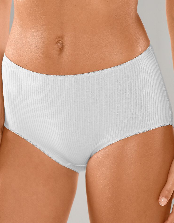 Culotte maxi côtes plates - lot de 6 (blanc) Culotte maxi côtes plates - lot de 6 (blanc)