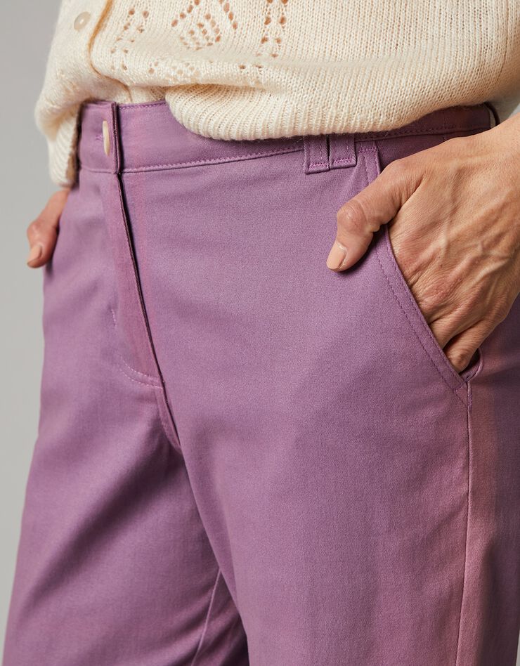 Pantalon chino stretch (parme grisé)