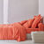 Linge de lit uni coton  (potiron)