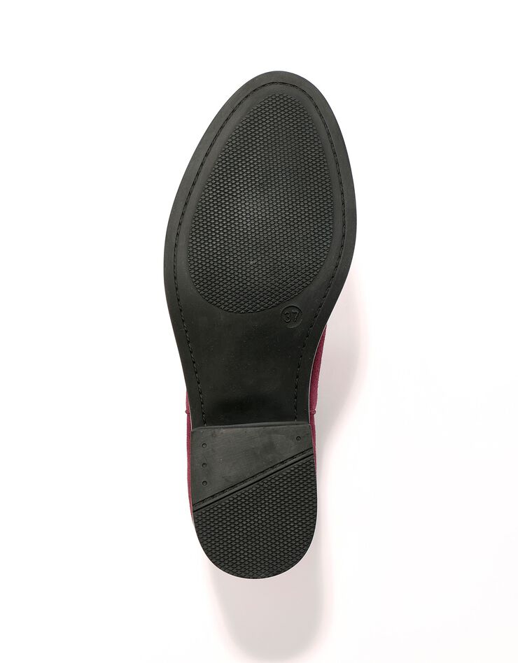 Boots élastiquées perforées Chelsea en croûte de cuir (prune) Boots élastiquées perforées Chelsea en croûte de cuir (prune)