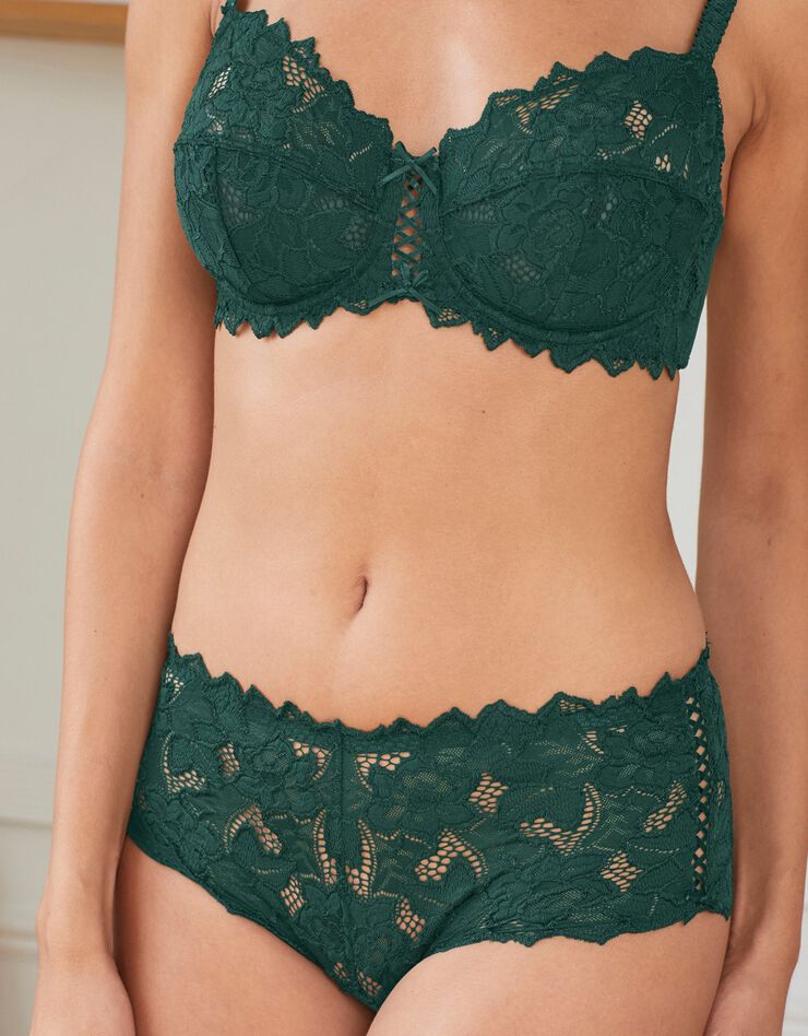Culotte haute dentelle unie Arum (vert sapin) Culotte haute dentelle unie Arum (vert sapin)