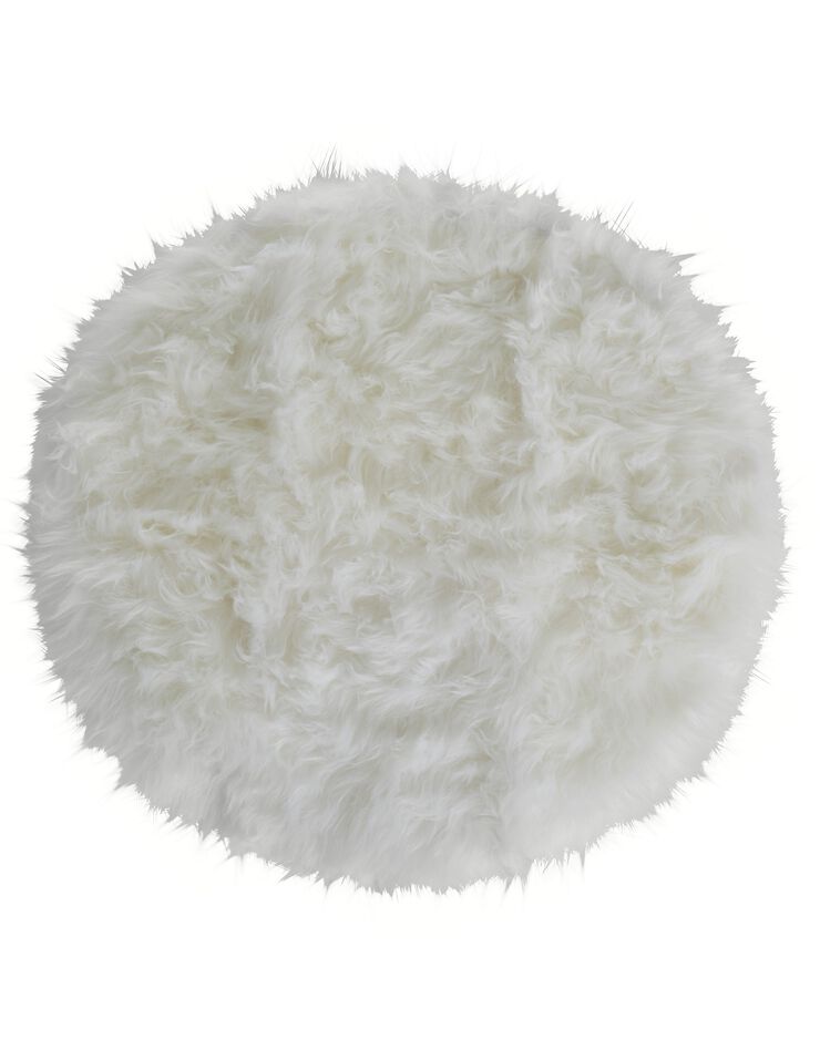 Tapis rond poils longs (naturel)