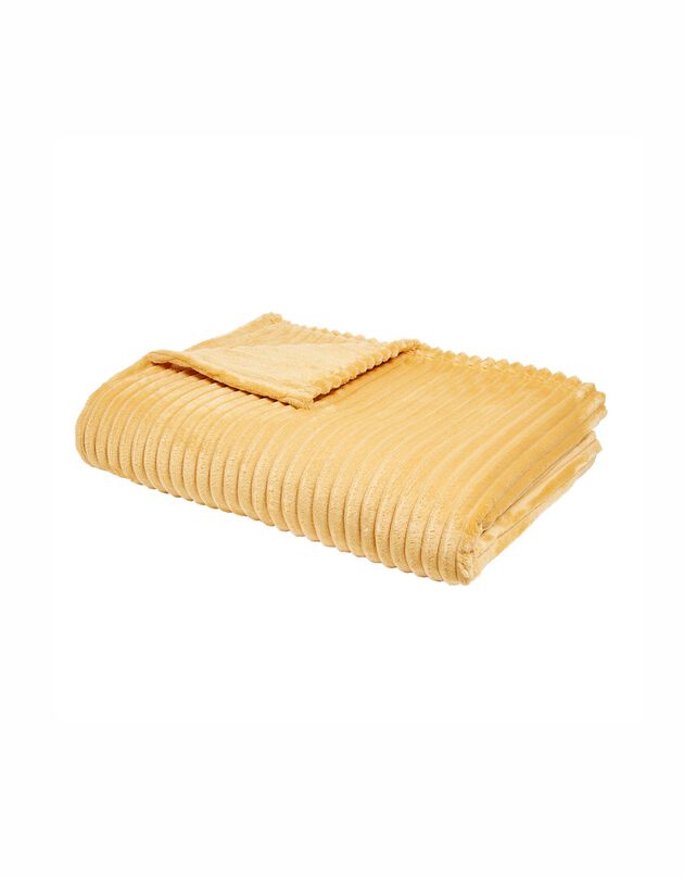 Plaid polaire toucher peluche - texturé (curry)
