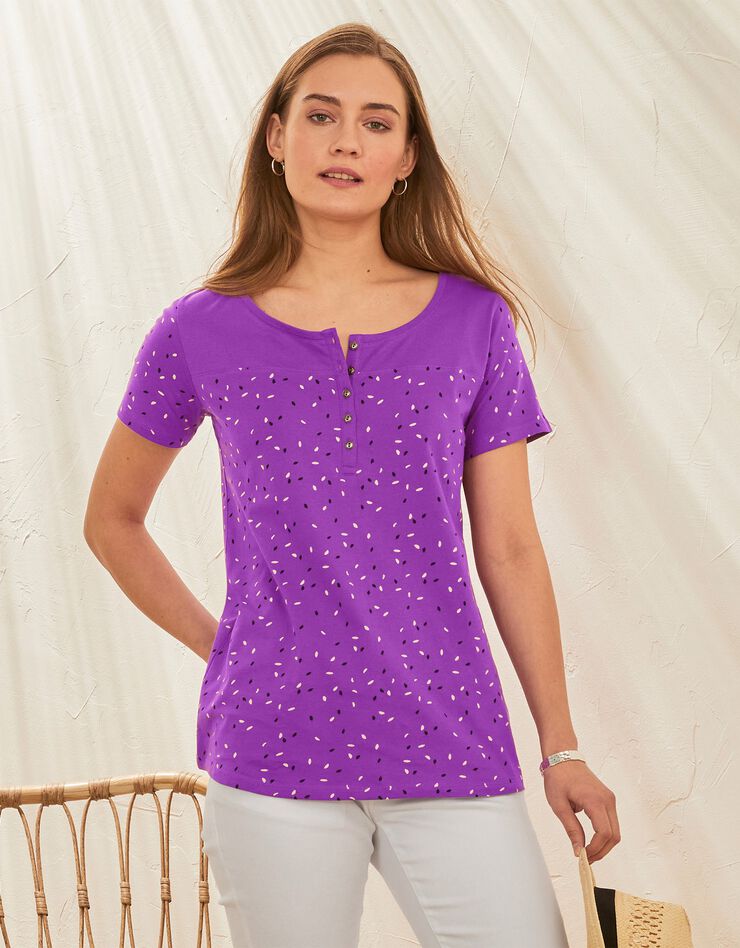 Tee-shirt tunisien imprimé manches courtes (violine) Tee-shirt tunisien imprimé manches courtes (violine)