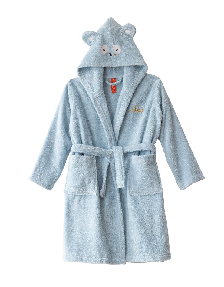 Peignoir de bain enfant personnalisable panda à capuche (bleu glacier) Peignoir de bain enfant personnalisable panda à capuche (bleu glacier)