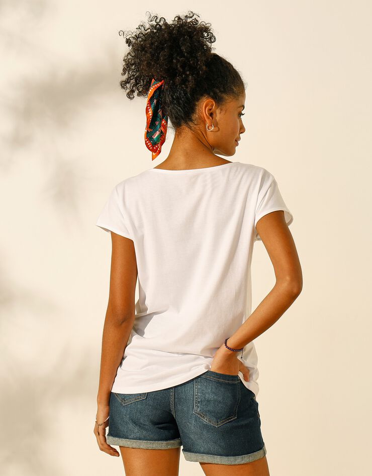 Tee-shirt imprimé placé "papillon" (blanc) Tee-shirt imprimé placé "papillon" (blanc)