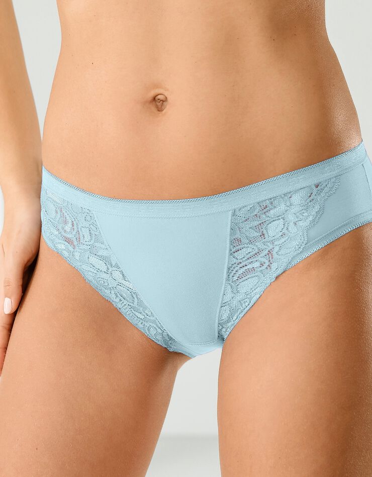 Culotte midi dentelle - lot de 3 (ciel + marine + ivoire) Culotte midi dentelle - lot de 3 (ciel + marine + ivoire)