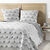 Parure couvre-lit + 2 taies blanc gris (blanc / gris)