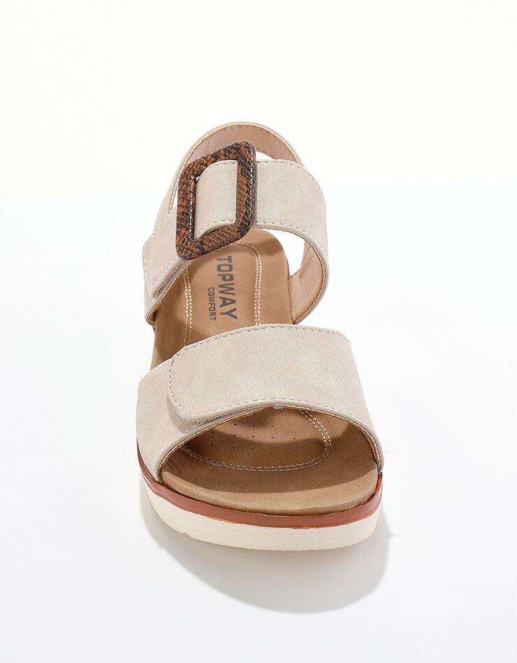 Sandales compensées ouverture totale (beige) Sandales compensées ouverture totale (beige)