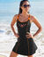 Maillot de bain une pièce avec jupette (noir / orange)